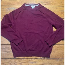 Cat Jack Boys Burgundy Maroon Crew Neck Raglan Sleeve Knit Sweater L 12-14