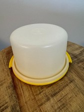 Tupperware Toys Mini Yellow Cake Cupcake Tote Vintage Style Yellow