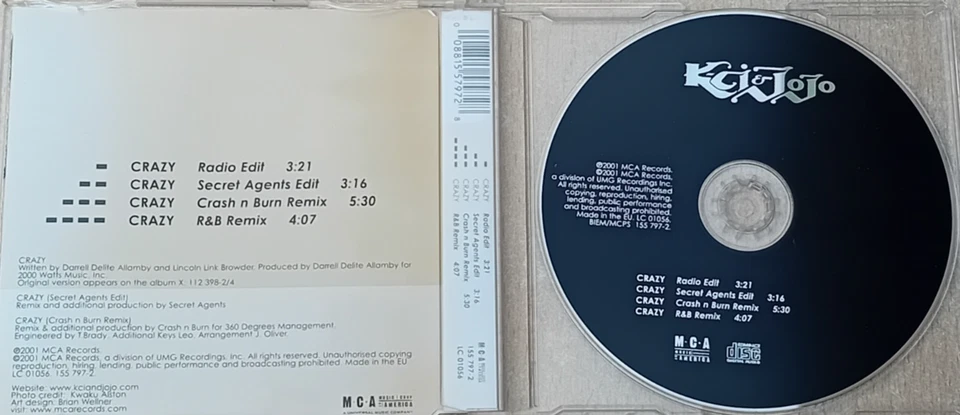K-CI & JOJO - Crazy - Maxi-CD / MCA Records 2001, 155 797-2 - Bild 2 von 3