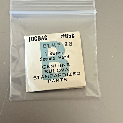 Bulova Watch 10CBAC Standardized Part #65C BLK F 23 (1) SWEEP SECON HAND Sealed