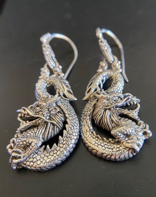 Sarda,Bali Handcrafted, Awesome, Sterling, Dragon Earrings- For Her or Him