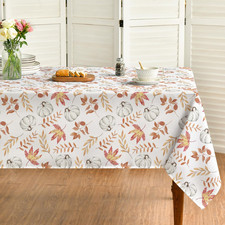 Fall Tablecloth 60 X 84 Inch Rectangular Thanksgiving Orange Leaf Autumn Harve