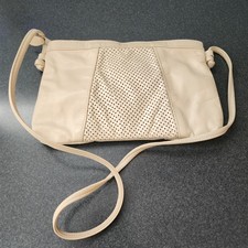 VTG Snake Skin Crossbody Bag Beige 1 Zipper Pocket 10" wide 4.8 ounces