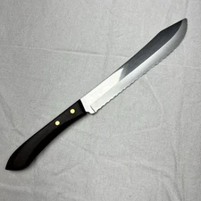 Vintage Ekco Stainless Steel Carving Knife 7” Blade USA Brass Rivet Wood Handle