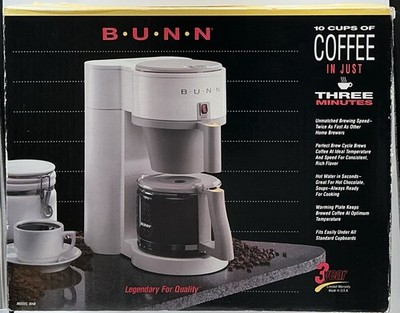 Very Rare BUNN 10 Cup Coffee Maker Model NHB White Brand New In Original Box
