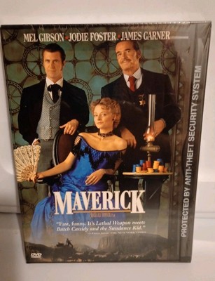 Maverick (DVD, 1994) Vintage Snap Case. Mel Gibson, James Garner, Jodi Foster.