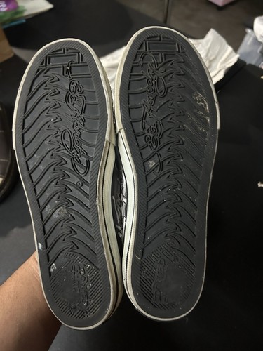 Ed Hardy Designs Vintage Y2K 2000s Tattoo Skull Goth Sneakers Medium Size 7 - Picture 10 of 14