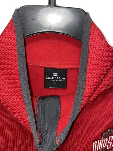 Ohio State Buckeyes Men’s 1/4 Zip Pullover Sweatshirt Red Colosseum Size Large - Picture 3 of 3
