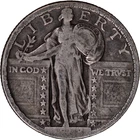 1918-D 25c Standing Liberty Quarter ~ Fine