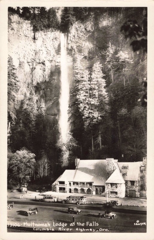 Real Photo Postcard Oregon Multnomah Lodge Columbia River Hwy c 1940s      K12