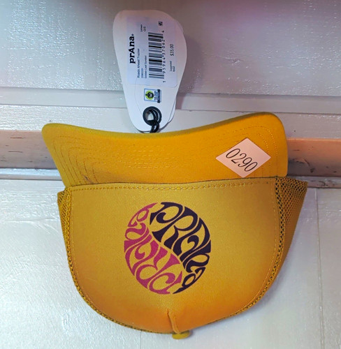 prAna Yellow Trucker Hat Cap Solid Mesh Back Adjustable One Size Unisex