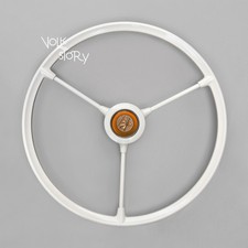 Vw Volkswagen Type 2 Late Bay Bus 3 Spoke Steering Wheel 1968-1972 White No.12