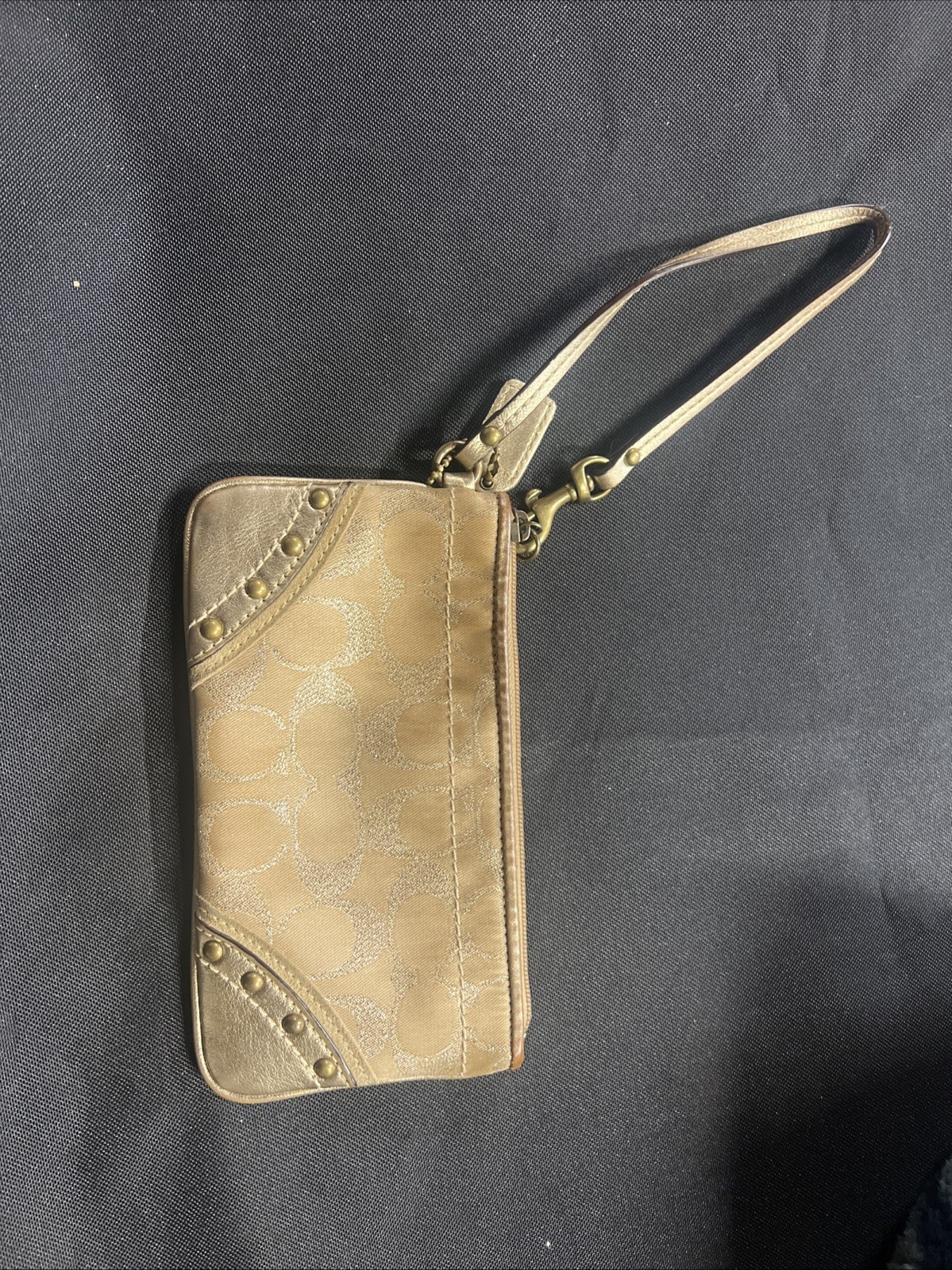 Coach Authentic Gold Wristlet Wallet