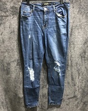 Indigo Rein Jeans Womens Size 11 W29 L29 Blue Curvy Distressed Skinny Denim
