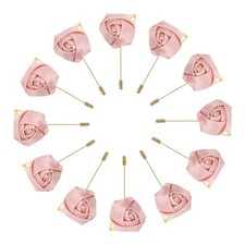 18 Pcs Groom Boutonnieres Rose Boutonnieres Pins Pink