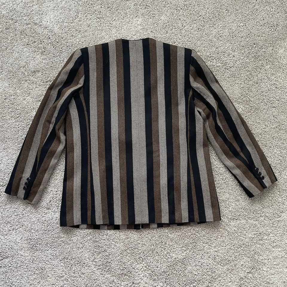 Blazer vintage Kasper para A.S.L mezcla de lana cachemir talla 10 espiga a rayas Foto 2 de 4