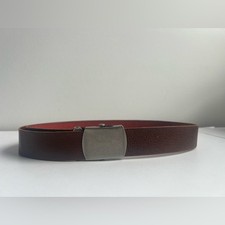 Vintage Mid-Century Roller Clasp Leather Belt  Industrial Workwear
