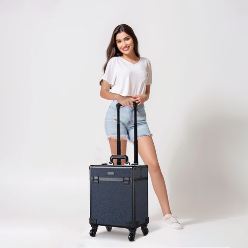 Byootique Rolling Makeup Train Case Cosmetic Trolley Organizer Rococo Midnight - Bild 6 von 9