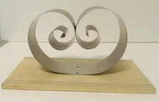 Vintage Midcentury Spring Coiled Metal Book Holder On Wooden Base MCM Holder