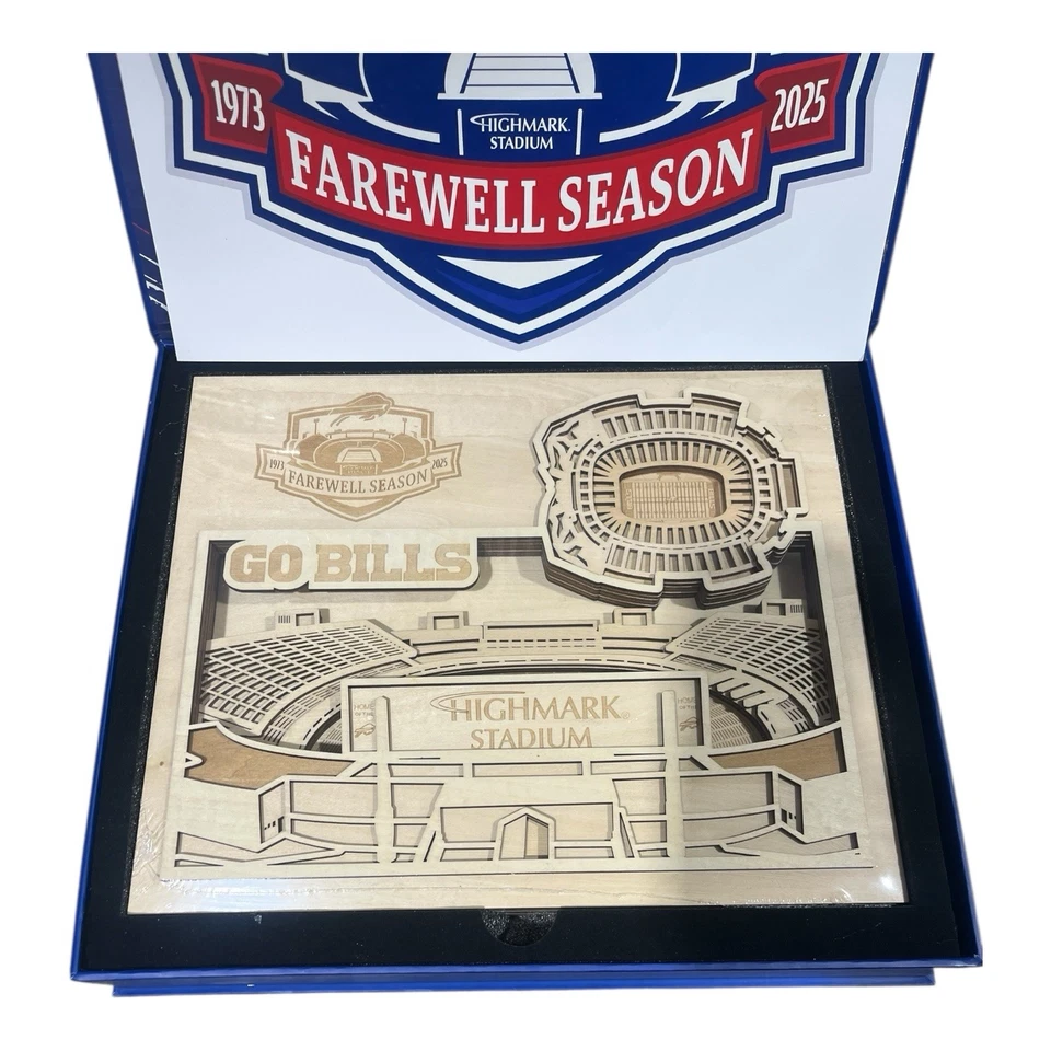Buffalo Bills Highmark Estadio Despedida Temporada Titular Regalo Obra de Arte de Madera Foto 2 de 4