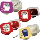 Heinz Tomato Ketchup, Garlic, Barbecue, Mayonnaise Dip Pots 25g 20-250 Pots