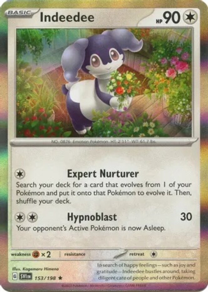 Indeedee - 153/198 - Holo Rare (Near Mint) Scarlet & Violet - Base Set - Colorle