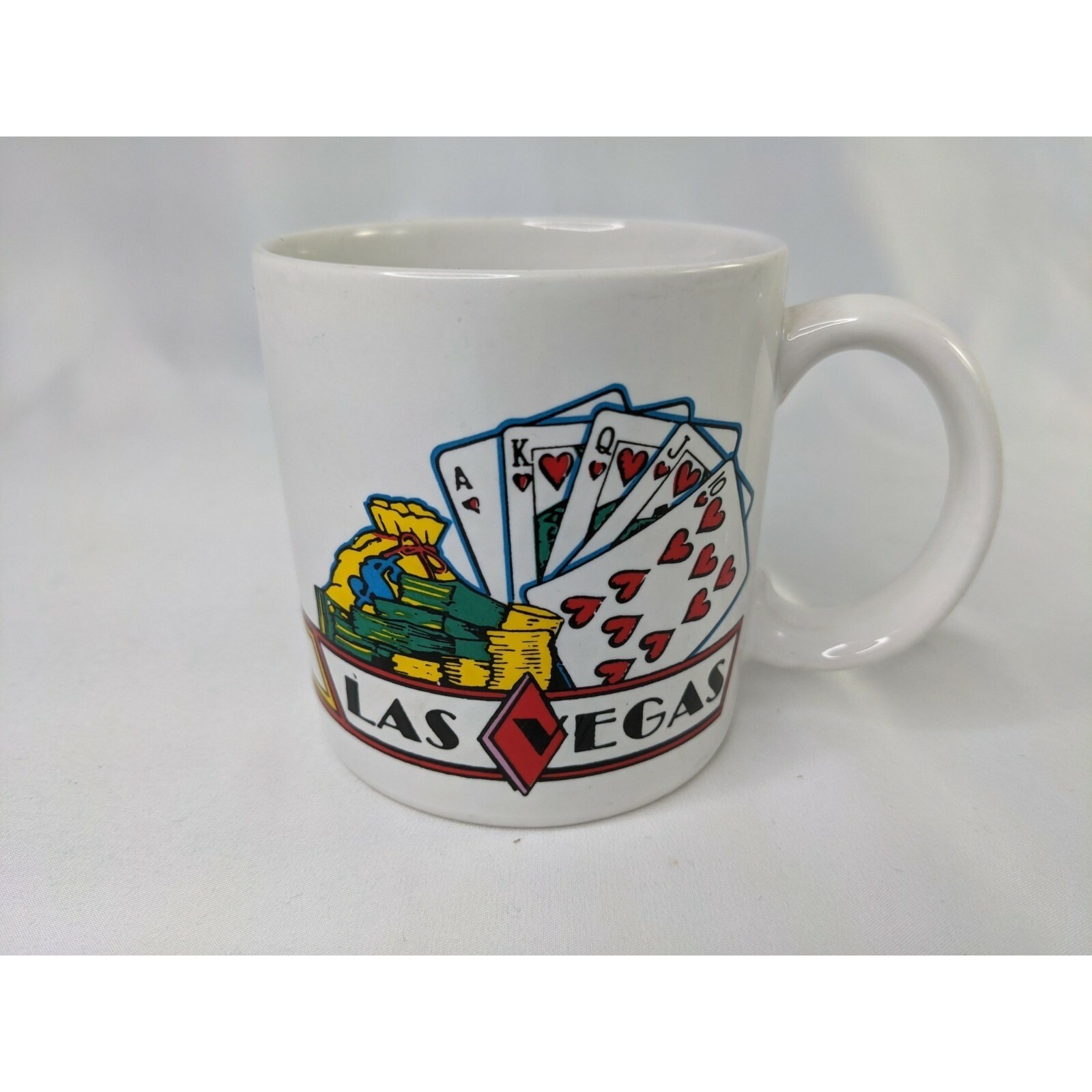 Las Vegas Cards Dice Ceramic Coffee Mug Cup Vintage