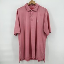 FG Tech Golf Polo Mens XL Red White Stripe USA Made Performance Native American