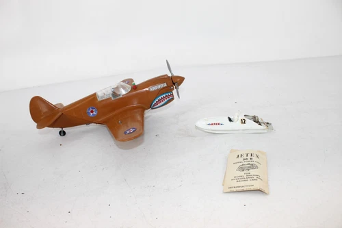 F x2 Vintage Boxed Toys Inc Marx Battery, Fighter Aircraft, Jetex Speedboat etc