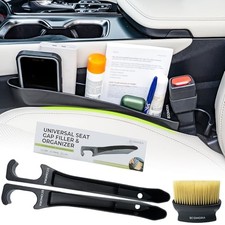 Car Seat Gap Filler organizer with Bonus interior Cleaning Brush- Universal in