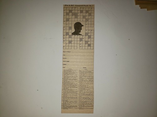 Stan Musial 1943 Sporting News Crossword Puzzle VERY RARE EBay