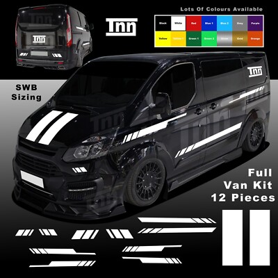Stickers For Ford Transit Custom SWB Side Stripes Decals Graphics