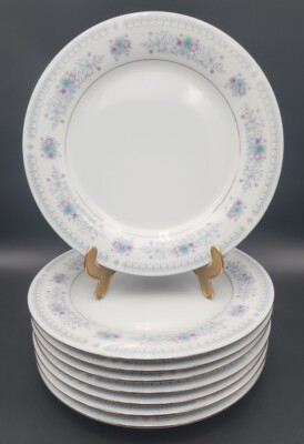 SET OF 8 CROWN MING JIAN SHANG ''HARMONY'' 10-1/2'' DINNER PLATES