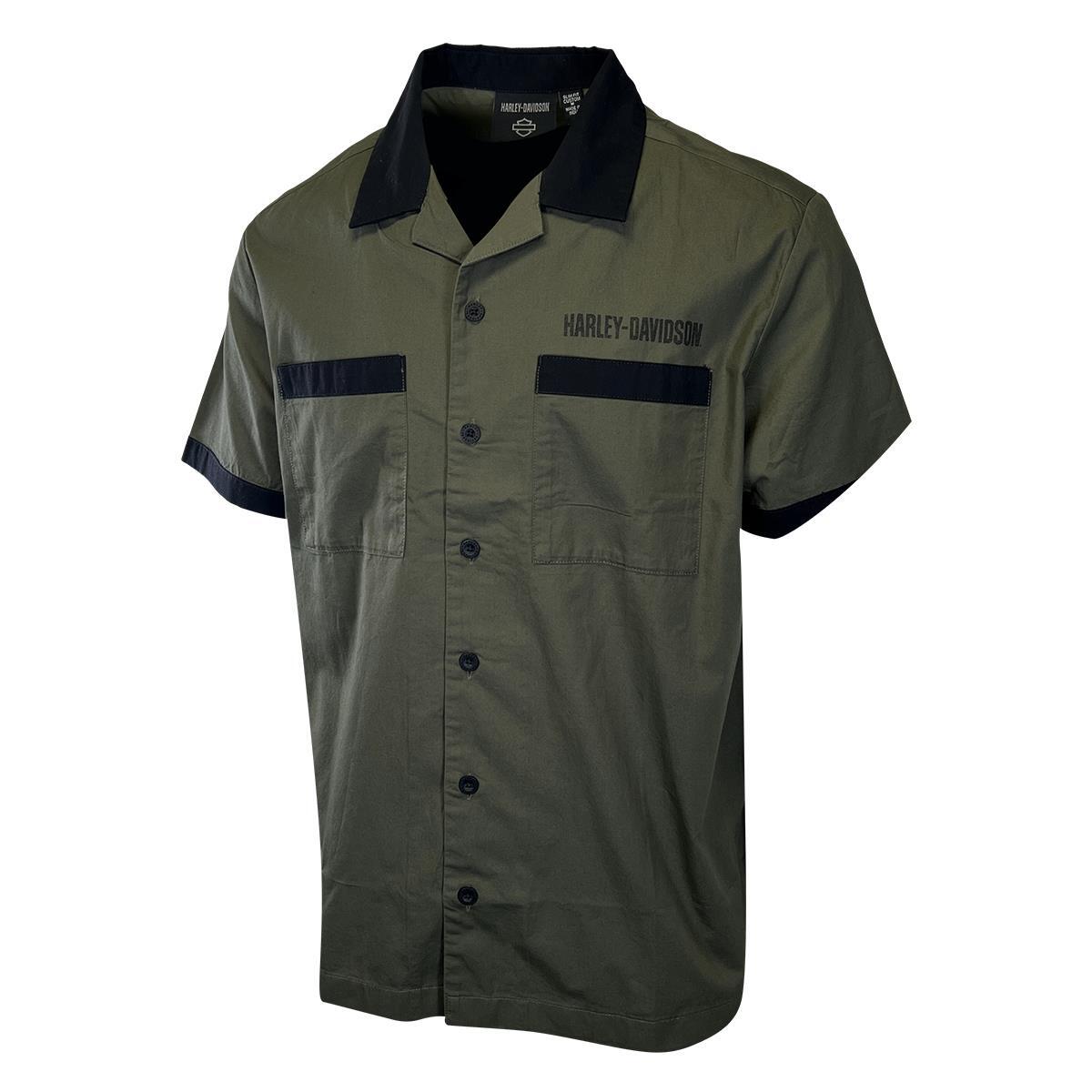 Harley-Davidson Men's Shirt Grape Leaf Combustion S/S Woven (S53