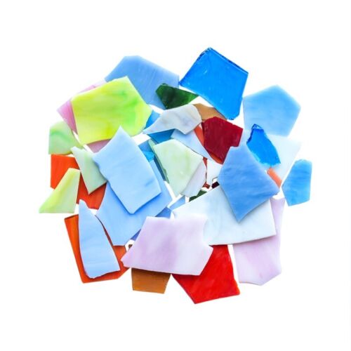 200g Translucide Mosaïque Tuiles en Vrac Verre Teinté Formes pour DIY Arts Décor - Afbeelding 2 van 16