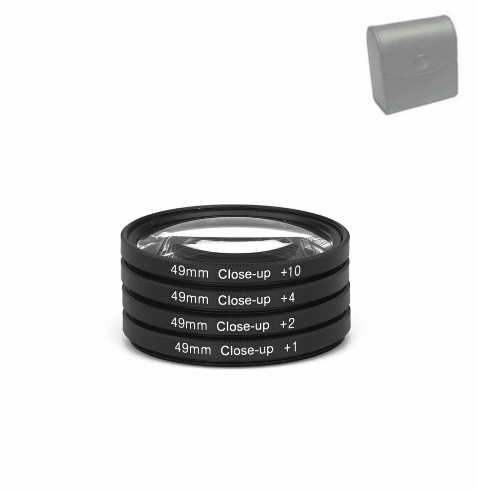 49mm Close-Up Filter Set +1+2 +4 +10 Makrolinse Nahlinse Close Up 49 mm
