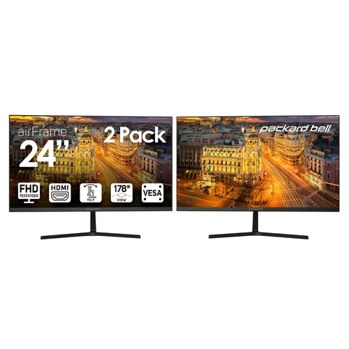 Packard Bell airFrame 24" FHD Monitor, 1920x1080, VESA-2 Pack Bundle