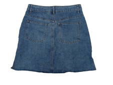 Women's Size Medium Francesca's Miami Blue Denim Mini Skirt Raw Hem NWT