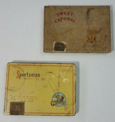 sportsman tobacco tin Sportsman Sweet Caporal Metal Cigarette Tins 1940