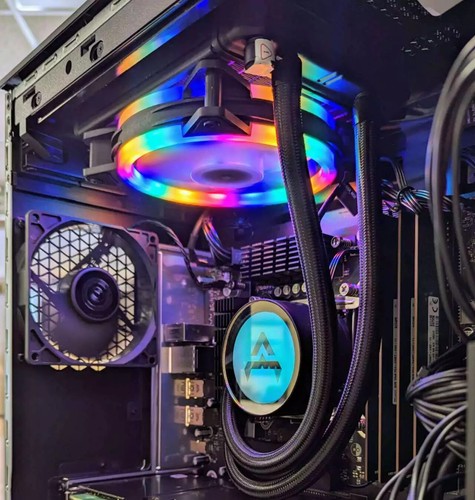 Liquid Cooled Gaming RGB i7 PC 64GB DDR4 1TB SSD NVIDIA RX 580 8GB Win11 PRO - Picture 2 of 7