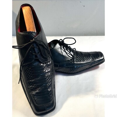 Fratelli Footwear Black Snakeskin Oxford display picture 2