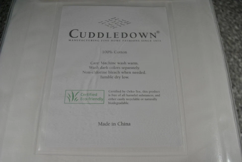 Cubierta de edredón CUDDLEDOWN 400 hilos, King, blanca, nueva con etiquetas Foto 3 de 4