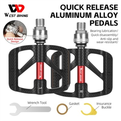 WEST BIKING Fahrrad Pedale Quick Release 3 Bearings Reflektieren Fahrradpedale
