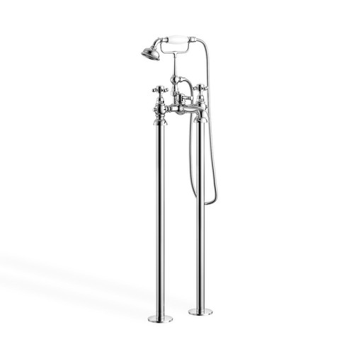 Edwardian Traditional Bathroom Freestanding Bath Chrome Shower Tap