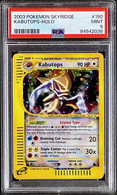 2003 Pokemon CRYSTAL KABUTOPS Skyridge HOLO Foil Rare 150 2003 Pokemon CRYSTAL KABUTOPS Skyridge HOLO Foil Rare 150