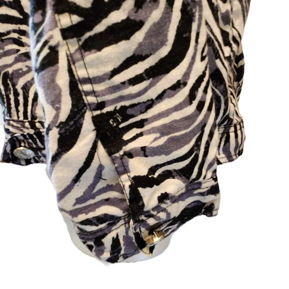 Lucy & Laurel Woman jacket Zebra stripes Women's 2X button-up 100% linen Winter - Image 4 of 4