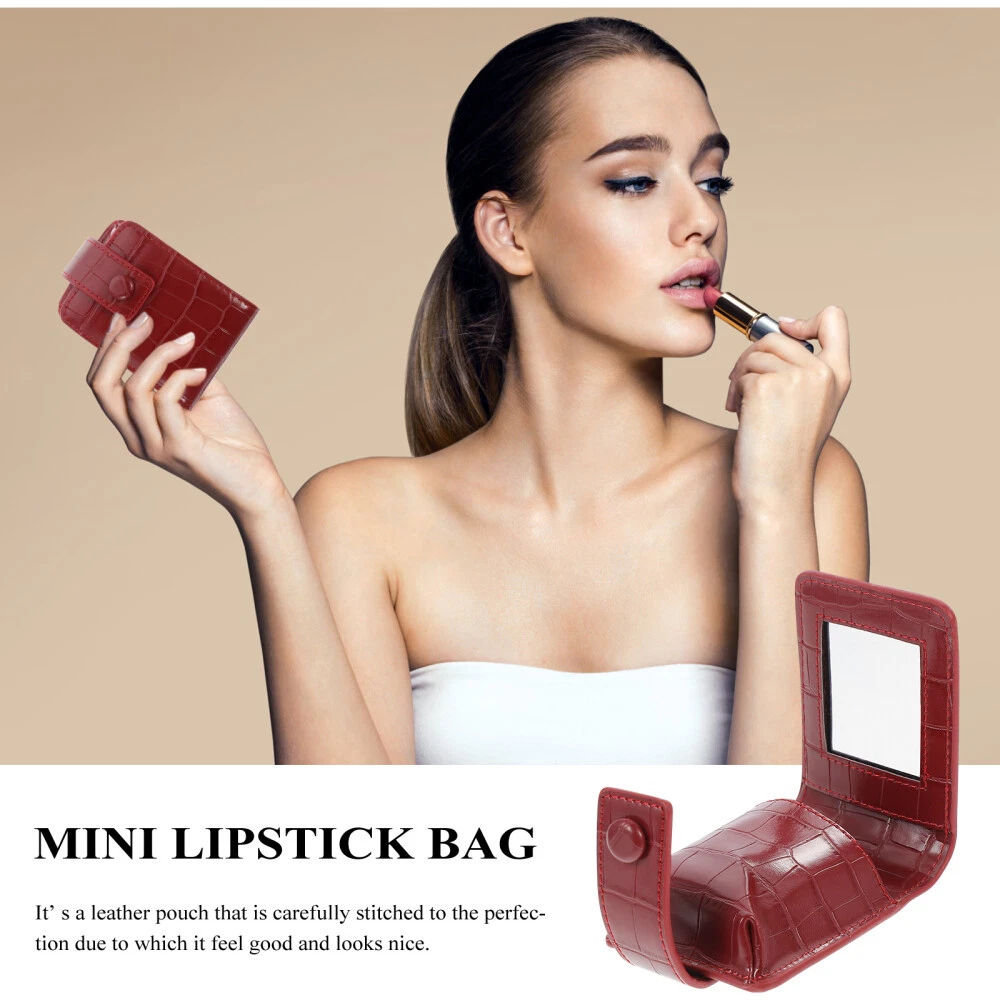 Mini Lipstick Bag Mirror Travel Case Portable Holder eBay