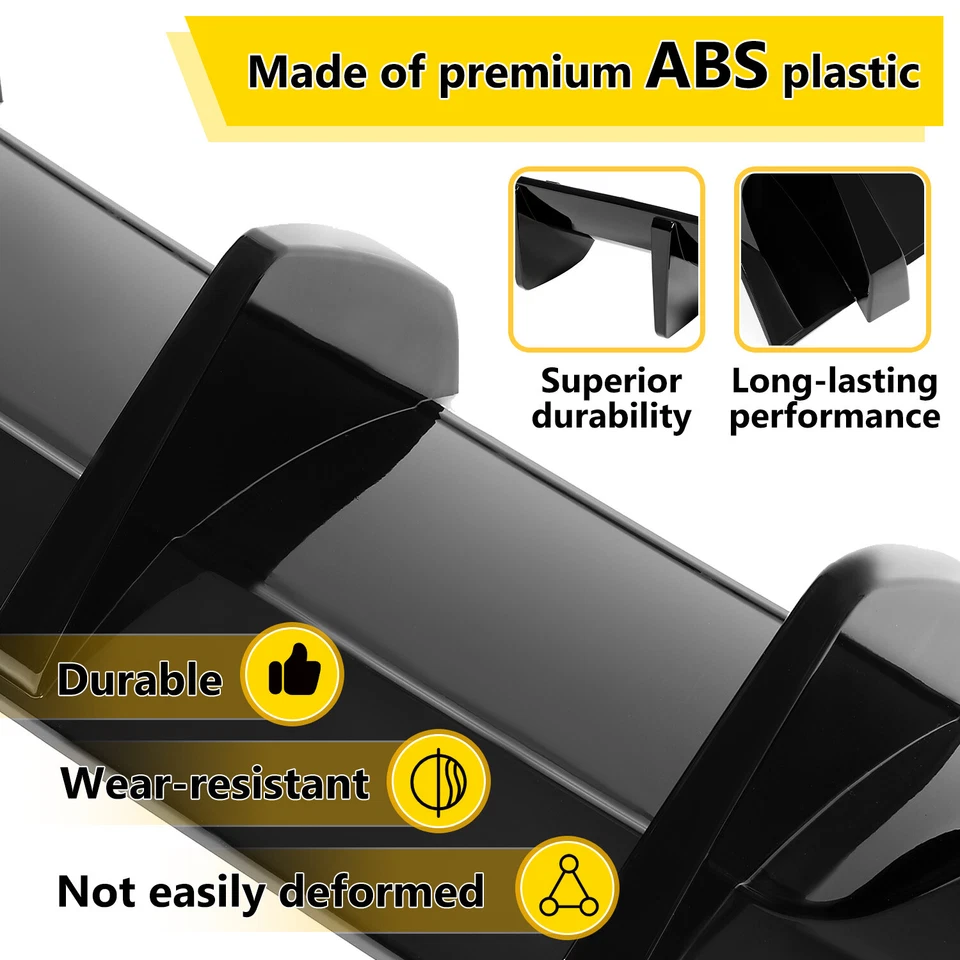 For Mercedes W204 C250 C300 C350 C63 AMG 2012-14 Gloss Black ABS Rear Diffuser — 第 3/4 张图片