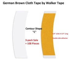 German Brown Cloth Tape Shape C 3 packs 108 pieces by Walker Tape Co.
