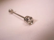 1-11/16" White Rhinestone & Silver Tone Vintage Collar Bar L407